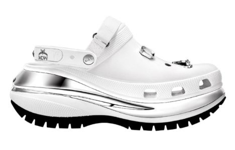 Crocs x MCM Mega Crush Clogs 'White Silver' MEXDAMM08WT sold by KicksCrew