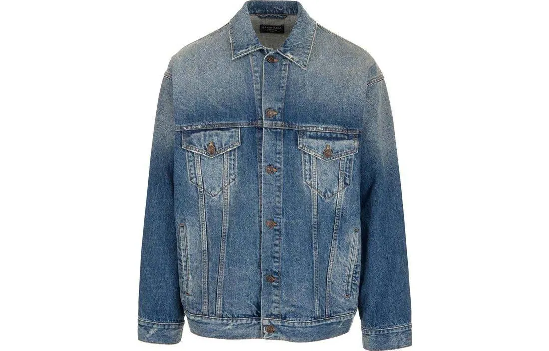 Balenciaga Back Emblem Patch Denim Jacket 'Blue' 697781TBP484455 sold by KicksCrew product image thumbnail 2