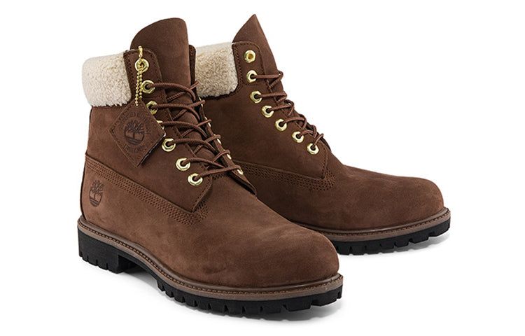 Timberland 6 Inch Premium Waterproof Boots 'Brown and Fleece Collar' A2GMZ931 sold by KicksCrew product image thumbnail 4