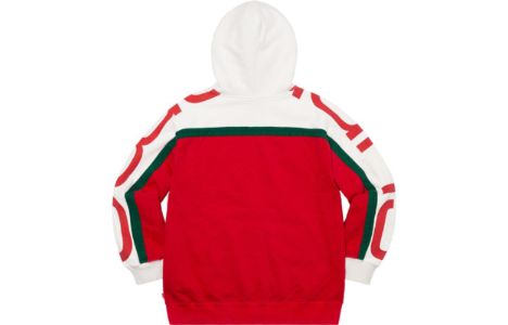 Supreme Big Logo Paneled Zip Up Hooded Sweatshirt 'Red White' SUP-FW20-305 sold by KicksCrew
