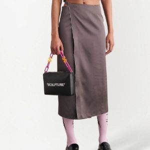 (WMNS) Off-White Block Pouch Quote Clutch Bag 'Black' OWNM019F22LEA0021001 sold by KicksCrew