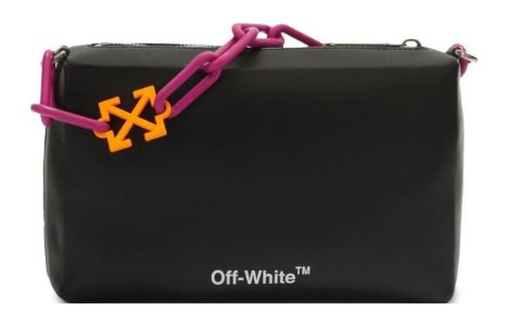 (WMNS) Off-White Block Pouch Quote Clutch Bag 'Black' OWNM019F22LEA0021001 sold by KicksCrew