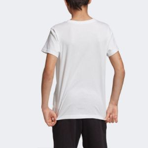 (GS) adidas Originals Trefoil T-Shirt 'White Black' DV2904 sold by KicksCrew