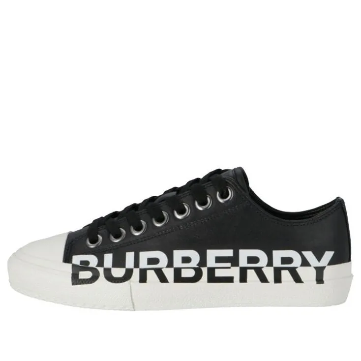 (WMNS) Burberry Logo Print Two Toned Sneakers 'Black Cotton White Sole' 80193261 sold by KicksCrew