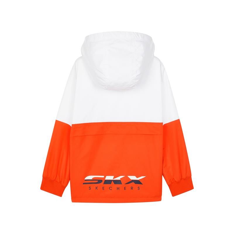 (GS) Skechers x JEREMY Knit Hooded Sweatshirt 'Orange White' L121B057 sold by KicksCrew product image thumbnail 2