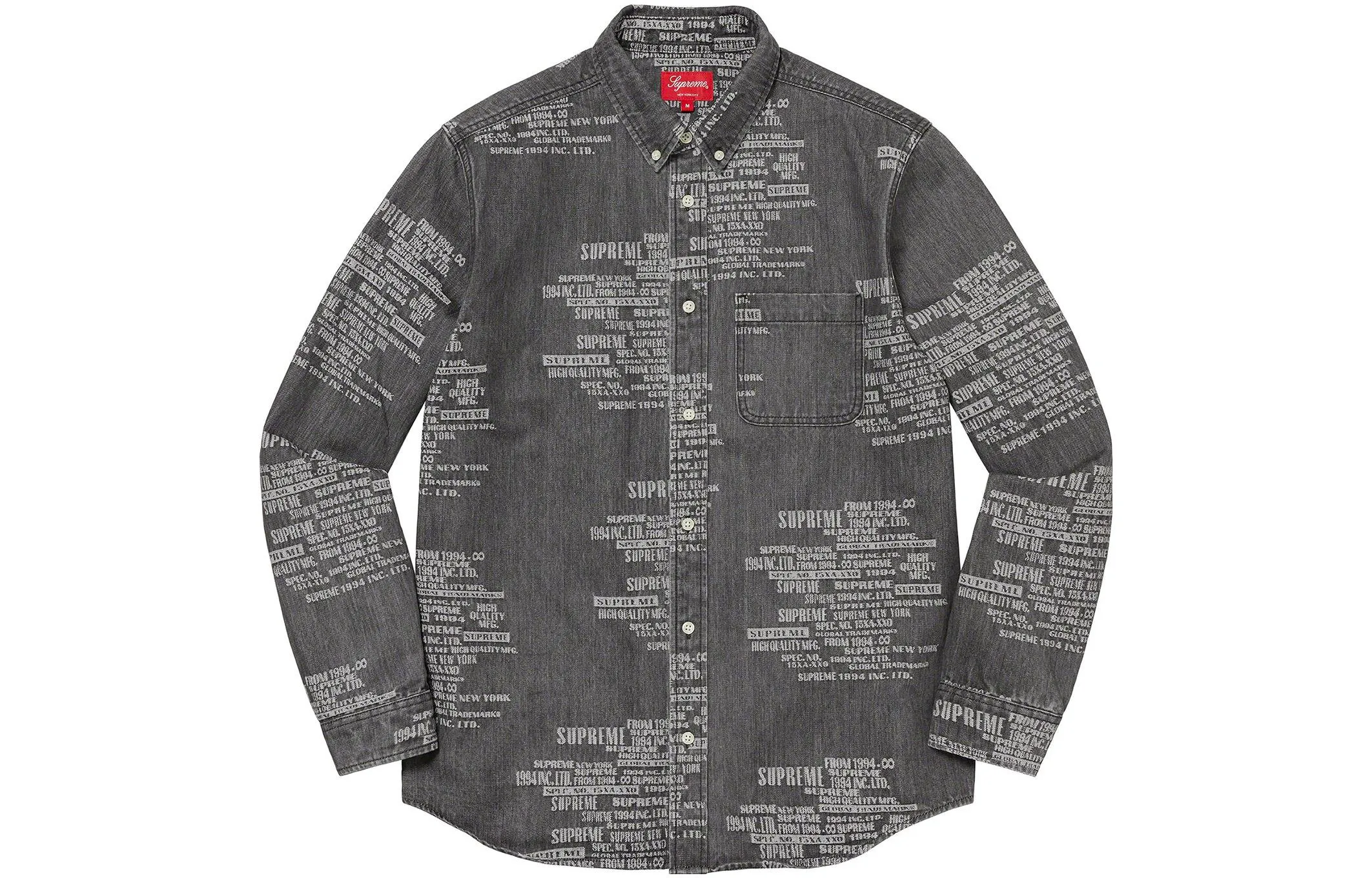 Supreme SS23 Week15 TRADEMARK JACQUARD DENIM Shirt 'Black' SUP-SS23-254 sold by KicksCrew product image thumbnail 2