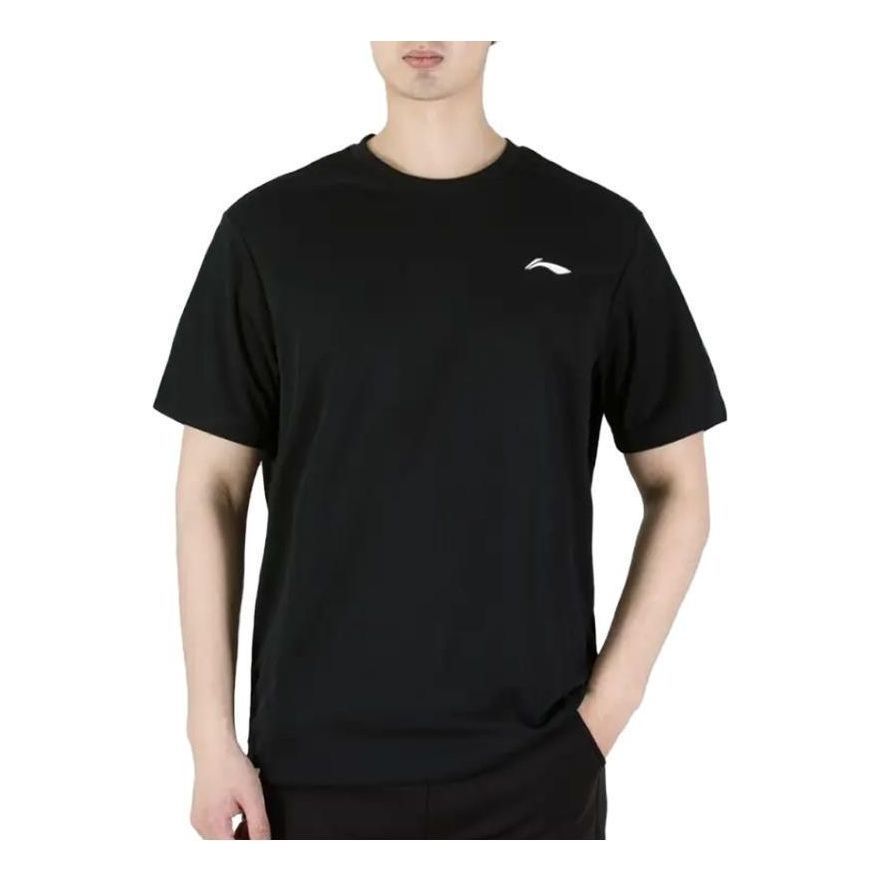 Li-Ning Essential Small Logo T-shirt 'Black' AHST687-2 sold by KicksCrew