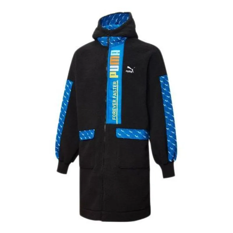 Puma Long Fleece Jacket 'Blue Black' 532171-01 sold by KicksCrew