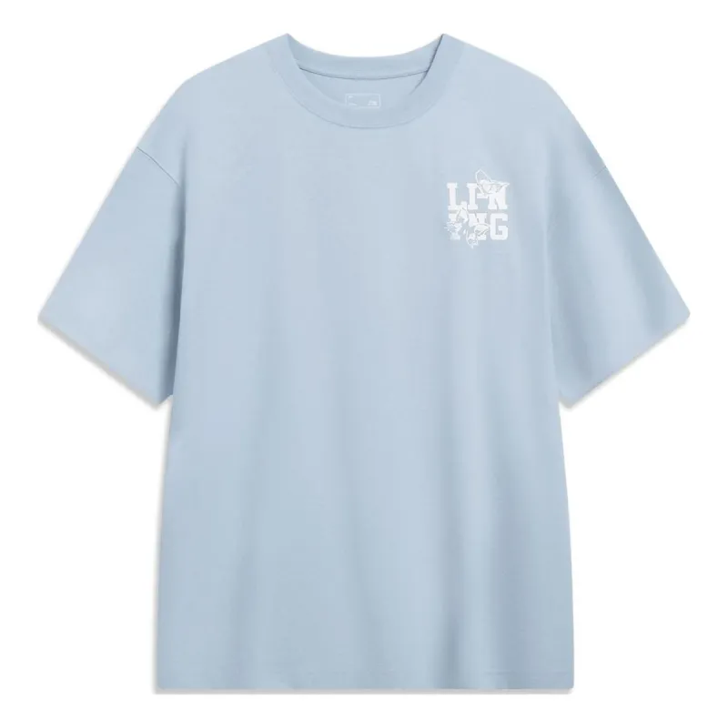 Li-Ning Chinese Culture Butterfly Graphic T-shirt 'Light Blue' AHST203-2 sold by KicksCrew