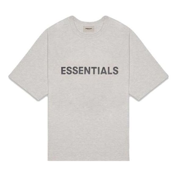 Fear of God Essentials FW20 Logo Tee 'Heather Oatmeal' 0125250500229260 sold by KicksCrew
