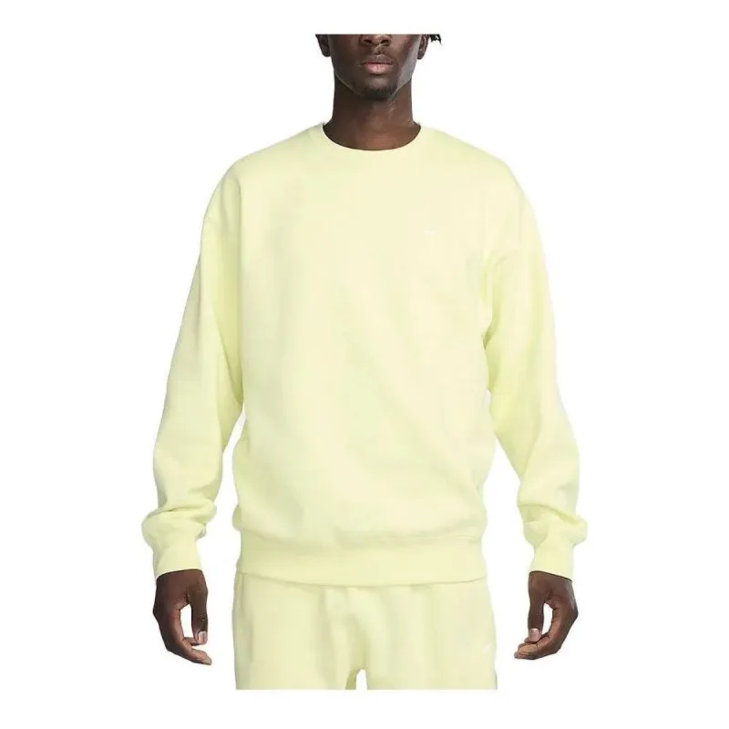 Nike Solo Swoosh Fleece Crewneck 'Yellow' DX1362-331 sold by KicksCrew