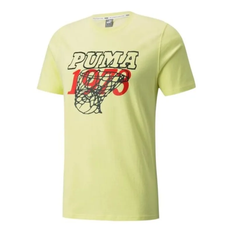 Puma Scouted Short Sleeve Basketball T-Shirt 'Yellow Black Red' 532120-02 sold by KicksCrew