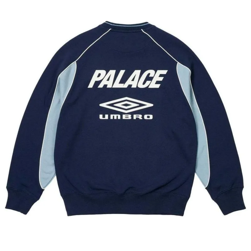 Palace x Umbro Warm Up Crewneck Sweatshirt 'Blue' P26UMCS132 sold by KicksCrew