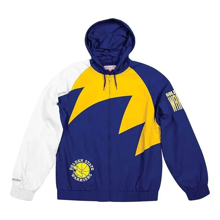 Mitchell & Ness Shark Tooth Hooded Jacket 'Golden State Warriors' BA57PH-GSW-B-K1K sold by KicksCrew