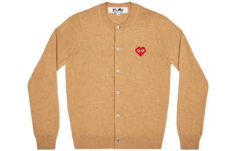 (WMNS) COMME des GARCONS PLAY Cardigan Invader Emblem 'Camel' AZ-N083-051-3 sold by KicksCrew