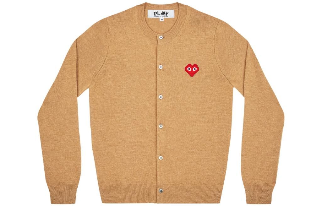 (WMNS) COMME des GARCONS PLAY Cardigan Invader Emblem 'Camel' AZ-N083-051-3 sold by KicksCrew product image thumbnail 2