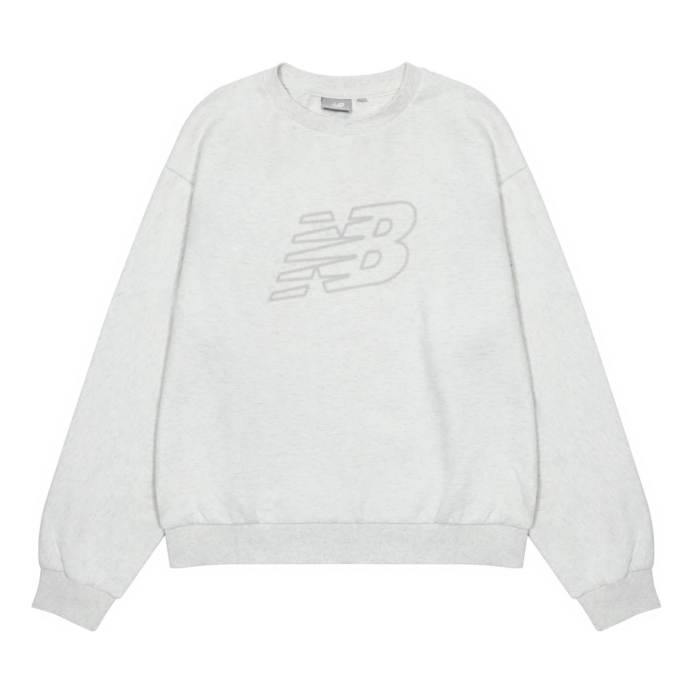 (WMNS) New Balance Logo Sweatshirt 'White Grey' 5CC39752-OA sold by KicksCrew