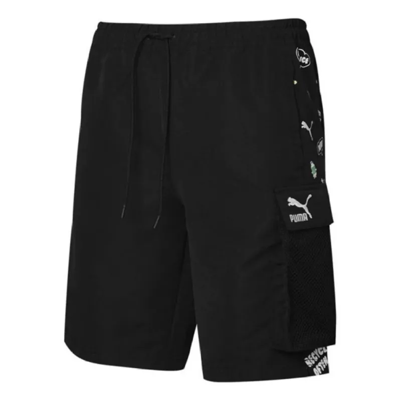 Puma Awareness Cargo Woven Shorts 'Black White' 532038-01 sold by KicksCrew