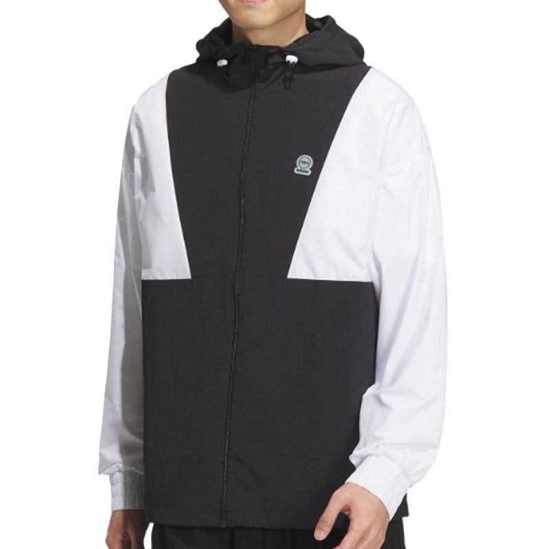 Adidas Neo Hooded Windproof Jackets 'Black White' IK5057 sold by KicksCrew product image thumbnail 3