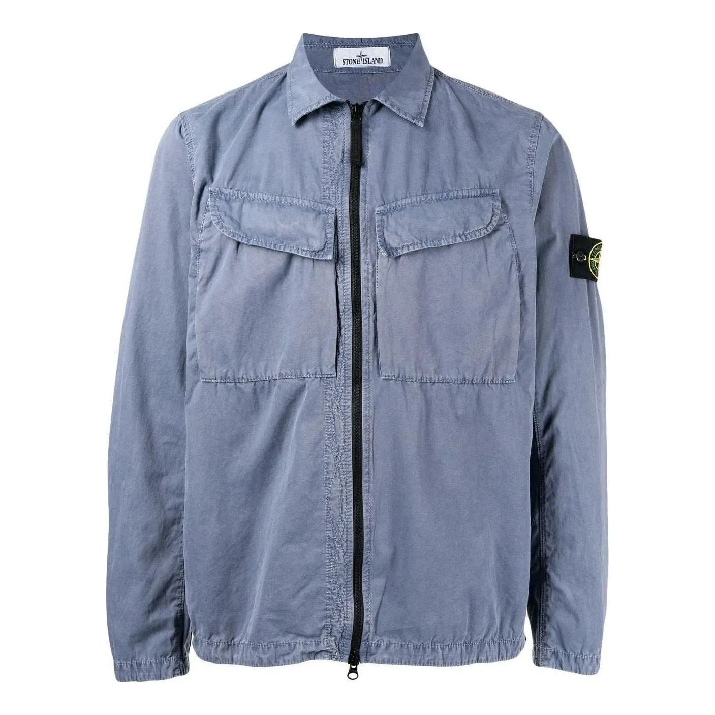 STONE ISLAND Brushed Cotton Canvas Zip Overshirt 'Dark Blue' 7715101WN-V0124 sold by KicksCrew