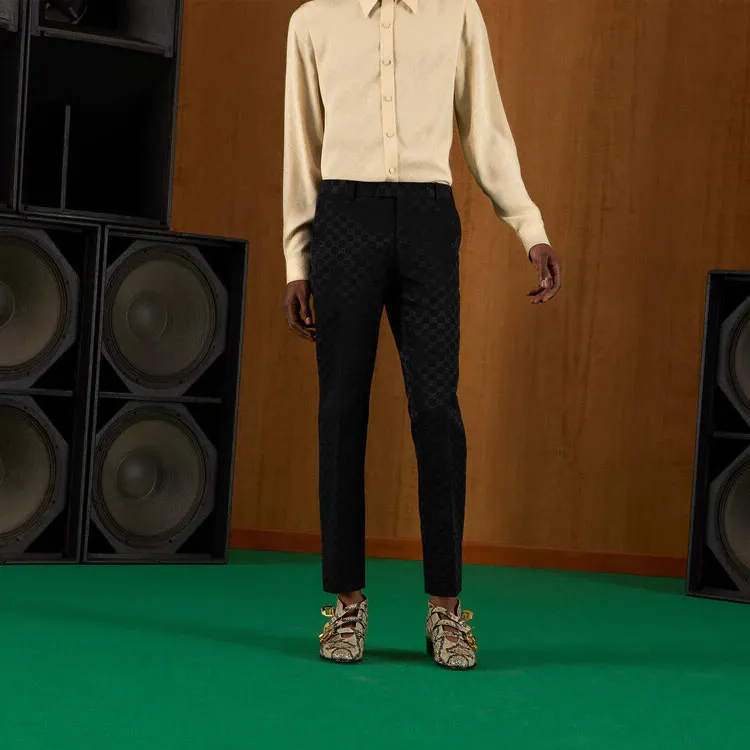 Gucci GG Cotton Viscose Formal Pant 'Black' 698749-ZAHMD-1000 sold by KicksCrew product image thumbnail 3