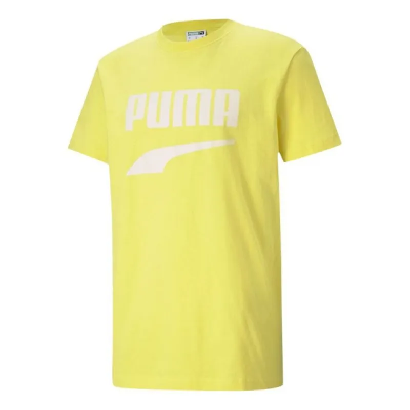 Puma Printed Round Neck T-Shirt 'Yellow White' 531497-38 sold by KicksCrew