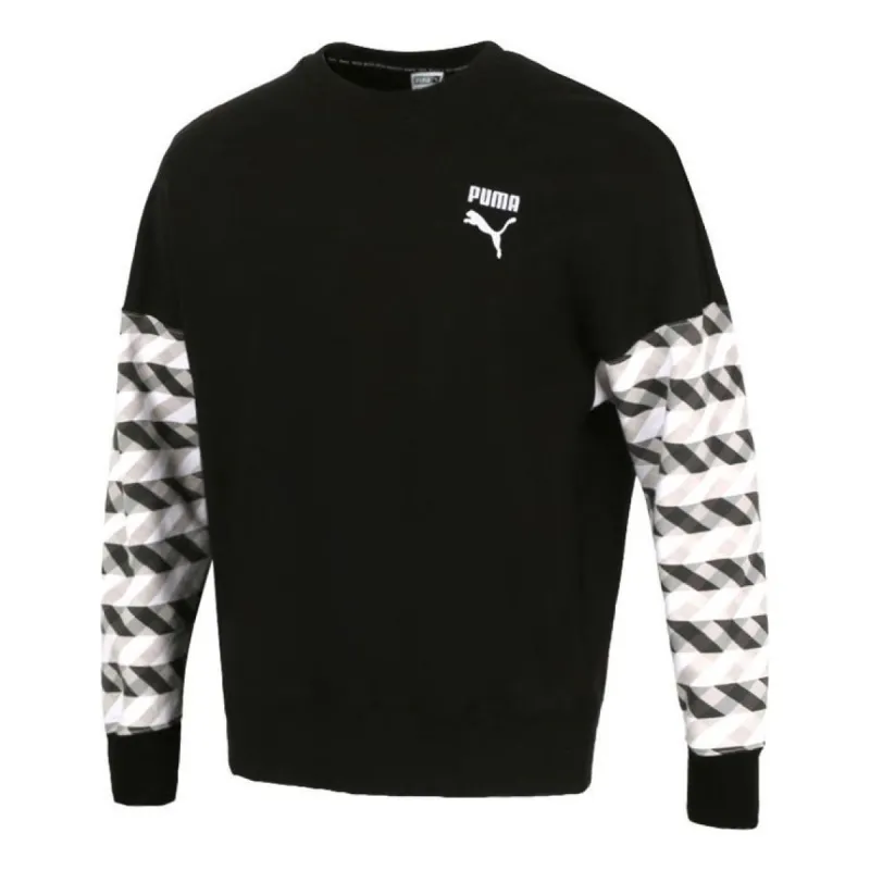 Puma Kontrast Crew Neck Sweater 'Black White' 531488-51 sold by KicksCrew