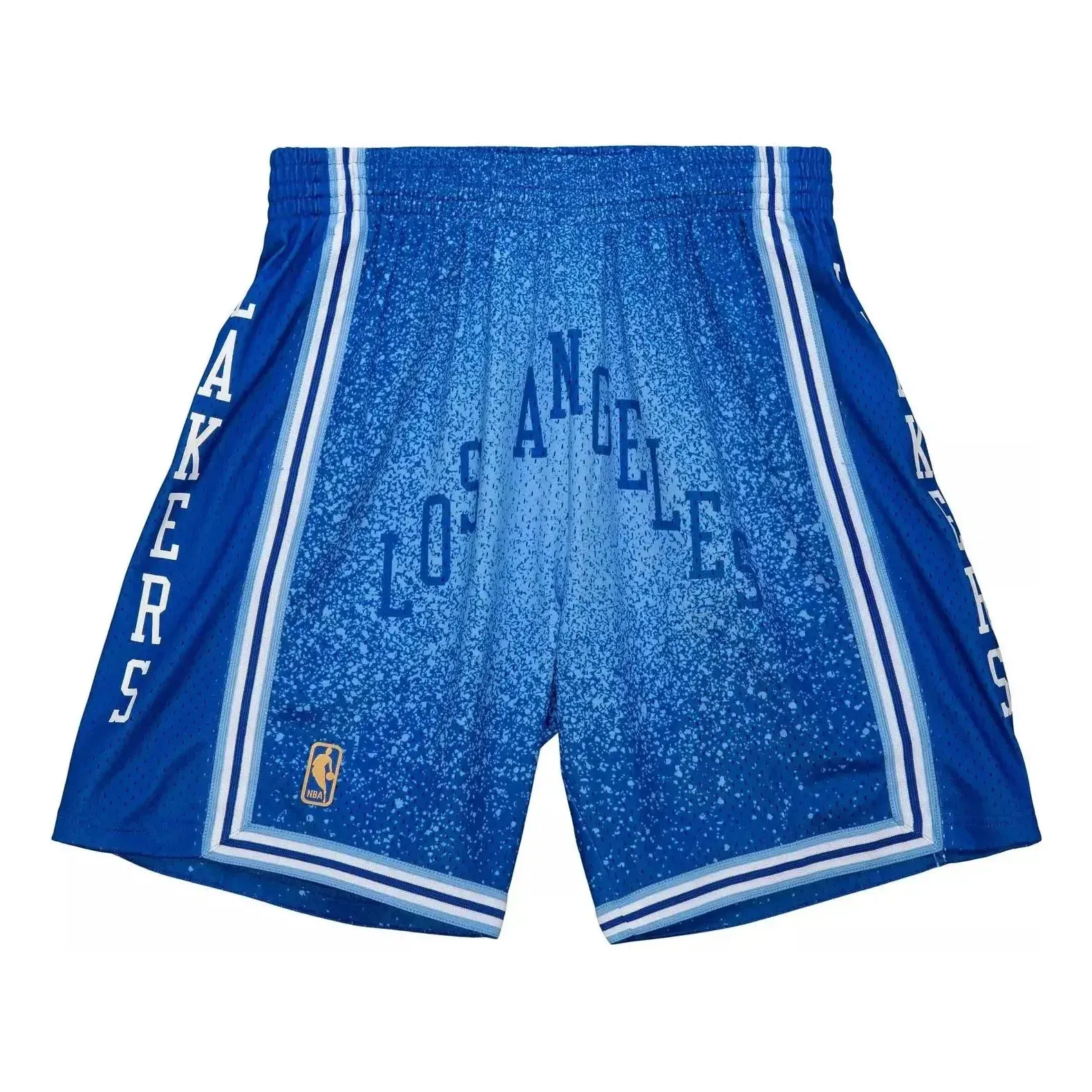 Mitchell & Ness x NBA Los Angeles Lakers Spray Paint Swingman Shorts 'Blue' SMSH4574-LAL96PPPLBBL sold by KicksCrew
