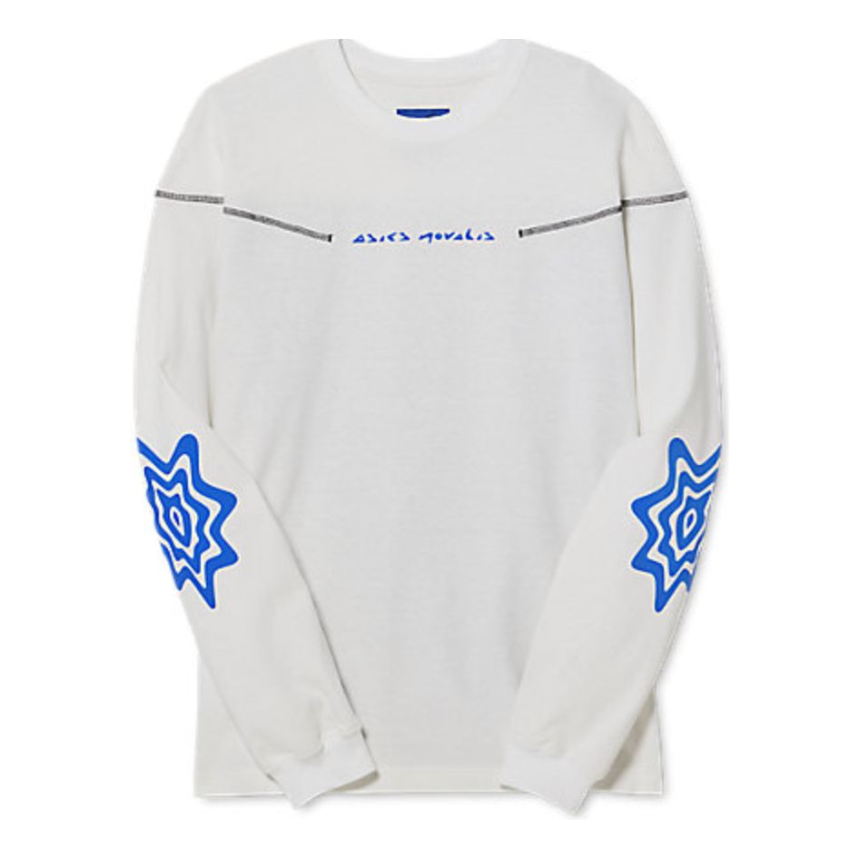 Asics Novalis Bixance Long Sleeve Top 'White Blue Black' 2203A232-100 sold by KicksCrew