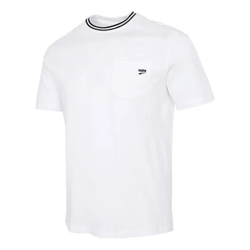 Puma Downtown Pocket T-Shirt 'White Black' 531432-02 sold by KicksCrew