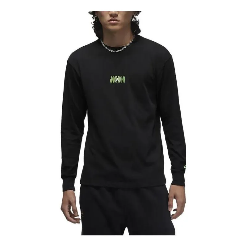 Air Jordan Flight MVP Long Sleeve T-shirt 'Black Green' DX2180-010 sold by KicksCrew