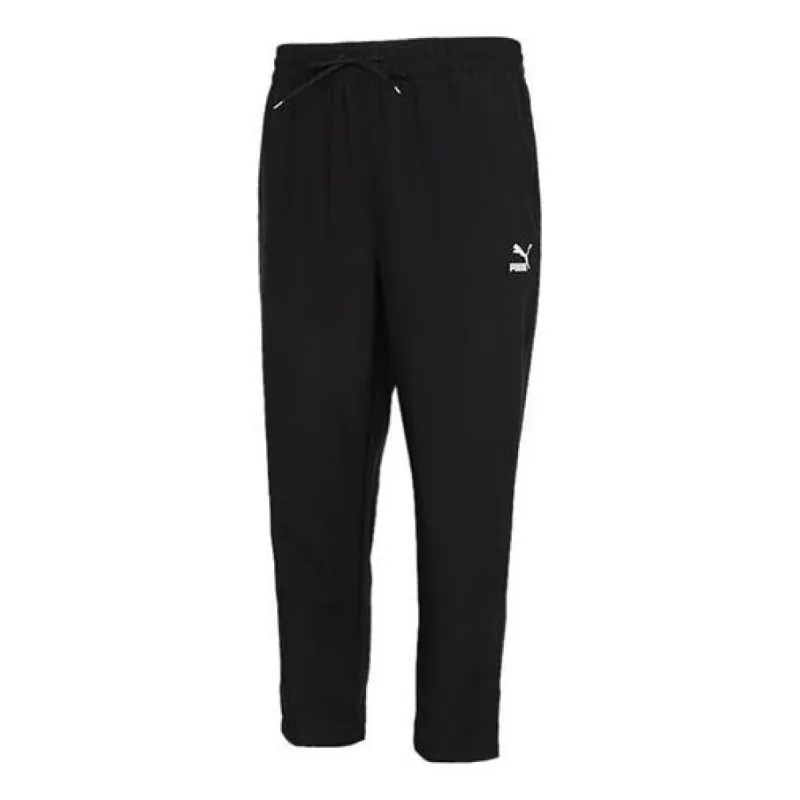 Puma Classics Silm Tapered Pants 'Black White' 531425-01 sold by KicksCrew