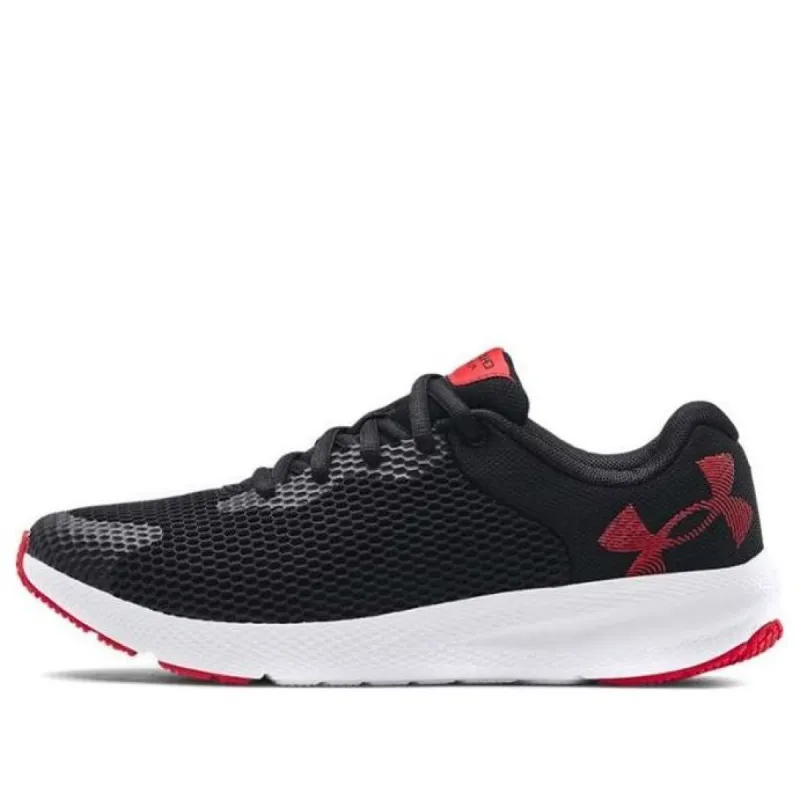 (GS) Under Armour BGS Charged Pursuit 2 Running Shoes 'Black Red' 3024484-001 sold by KicksCrew