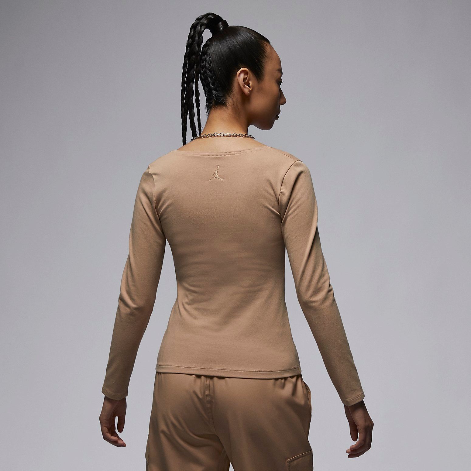(WMNS) Air Jordan Long Sleeve Top 'Tan' FB5201-277 sold by KicksCrew product image thumbnail 3