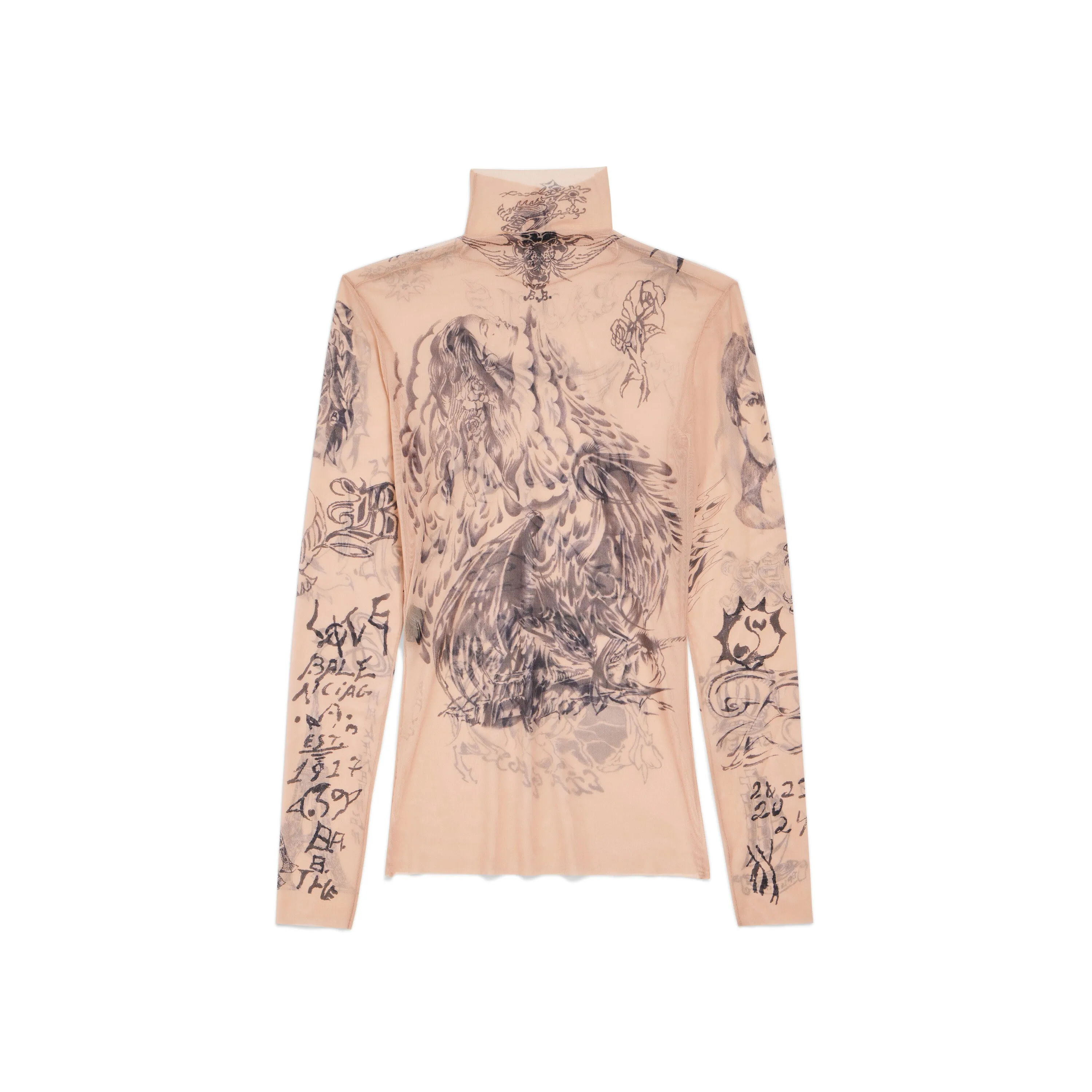 (WMNS) Balenciaga Tat Long Sleeve Top 'Light Beige' 7928434E1B59500 sold by KicksCrew product image thumbnail 2