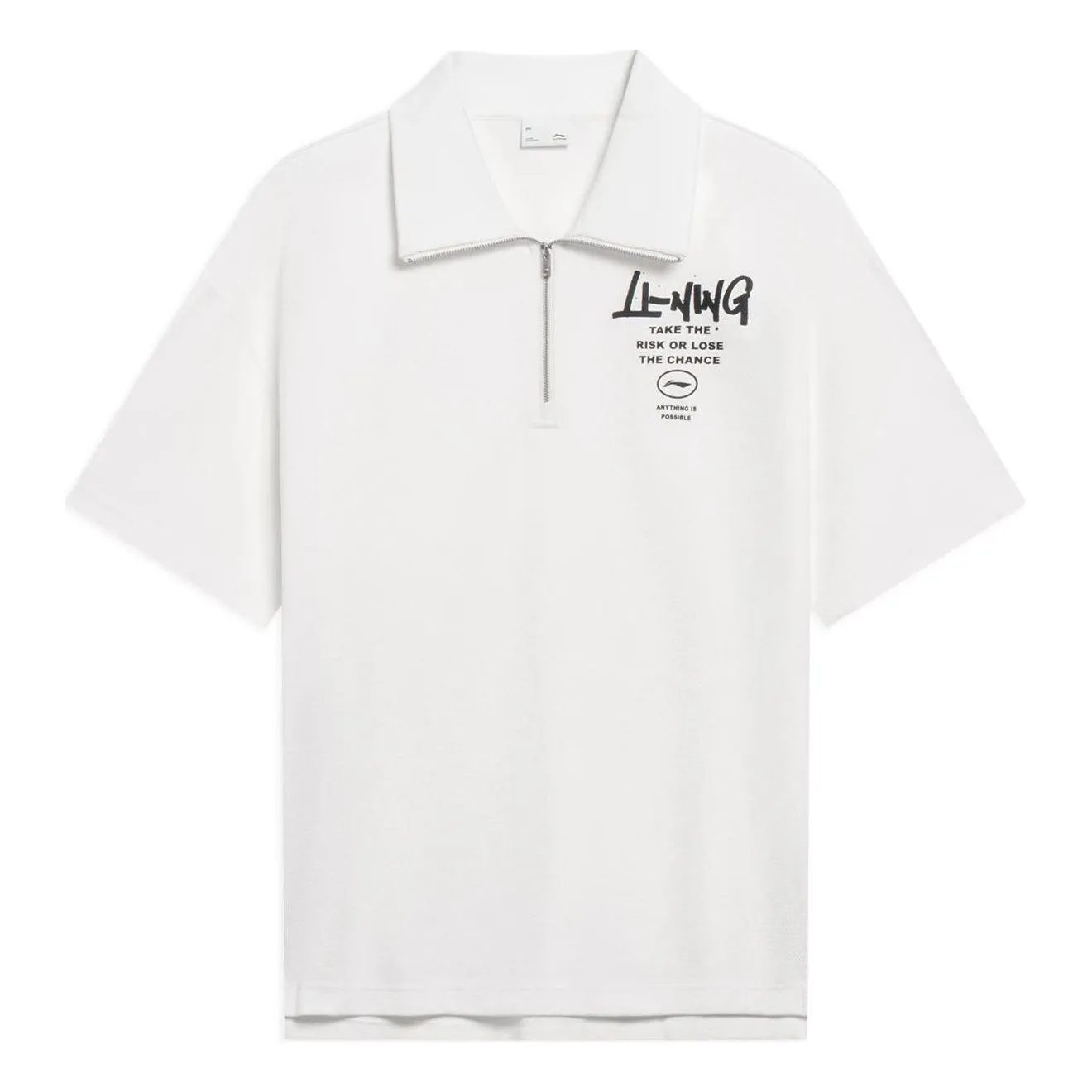 Li-Ning Graphic Half Zip Polo Shirt 'White' AHST629-1 sold by KicksCrew
