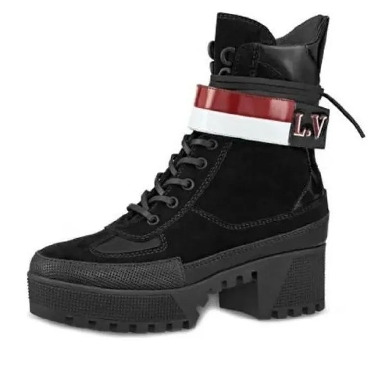 (WMNS) LOUIS VUITTON Laureate Platform Desert Boots 'Black' 1A4FDU sold by KicksCrew