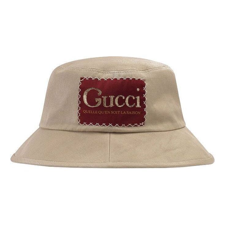 Gucci Cotton Bucket Hat With Gucci Label 'Beige' 627174-4HK02-1400 sold by KicksCrew