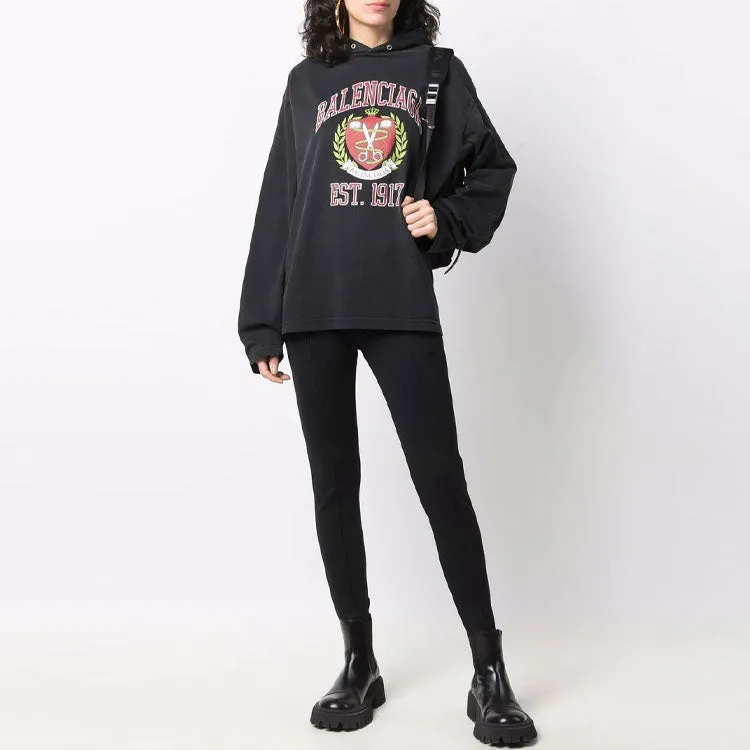 Balenciaga Est. 1917 College Logo Print Hoodie 'Black' 674685TLV891076 sold by KicksCrew product image thumbnail 3