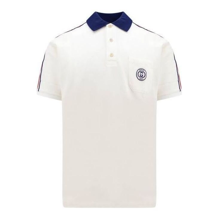 Gucci Interlocking G Stripe Detailing Polo Shirt 'White' 753078-XJFTN-9733 sold by KicksCrew
