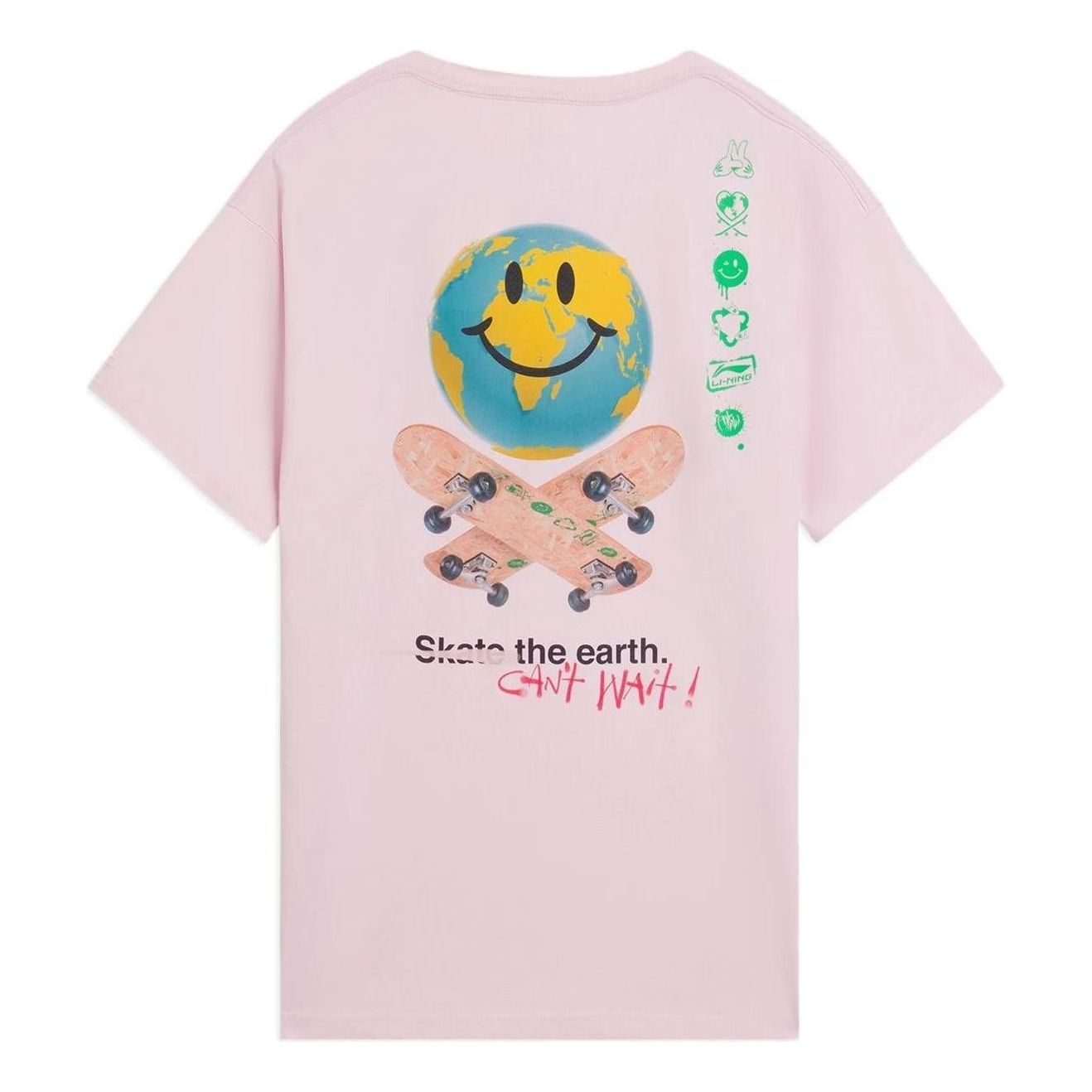 Li-Ning x Og_Slick Earth Graphic T-shirt 'Pink' AHSS299-4 sold by KicksCrew product image thumbnail 2