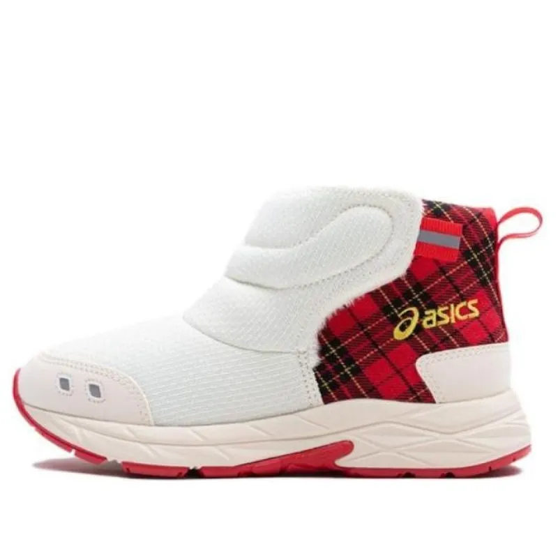 (GS) ASICS Winter Warm Boots 'White Red' 1014A318-200 sold by KicksCrew