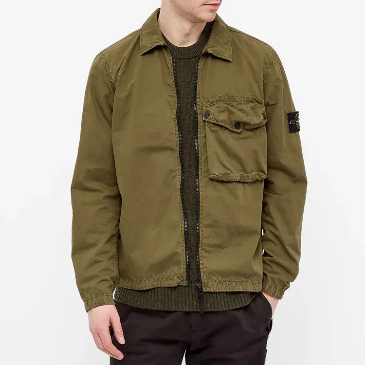 STONE ISLAND Zip Pocket Overshirt 'Olive Green' 7415117WN-V0158 sold by KicksCrew product image thumbnail 3