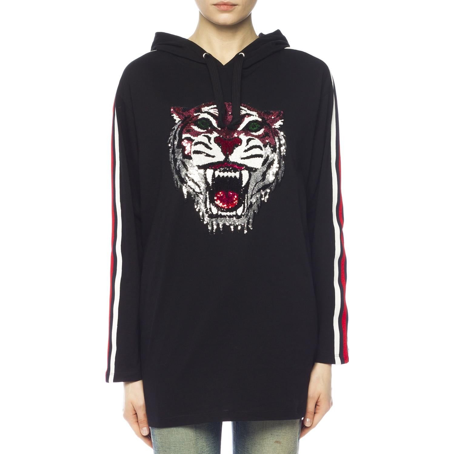 (WMNS) Gucci Sequin Tiger Hooded Sweatshirt 'Black' 502152-X9P60-1082 sold by KicksCrew product image thumbnail 3