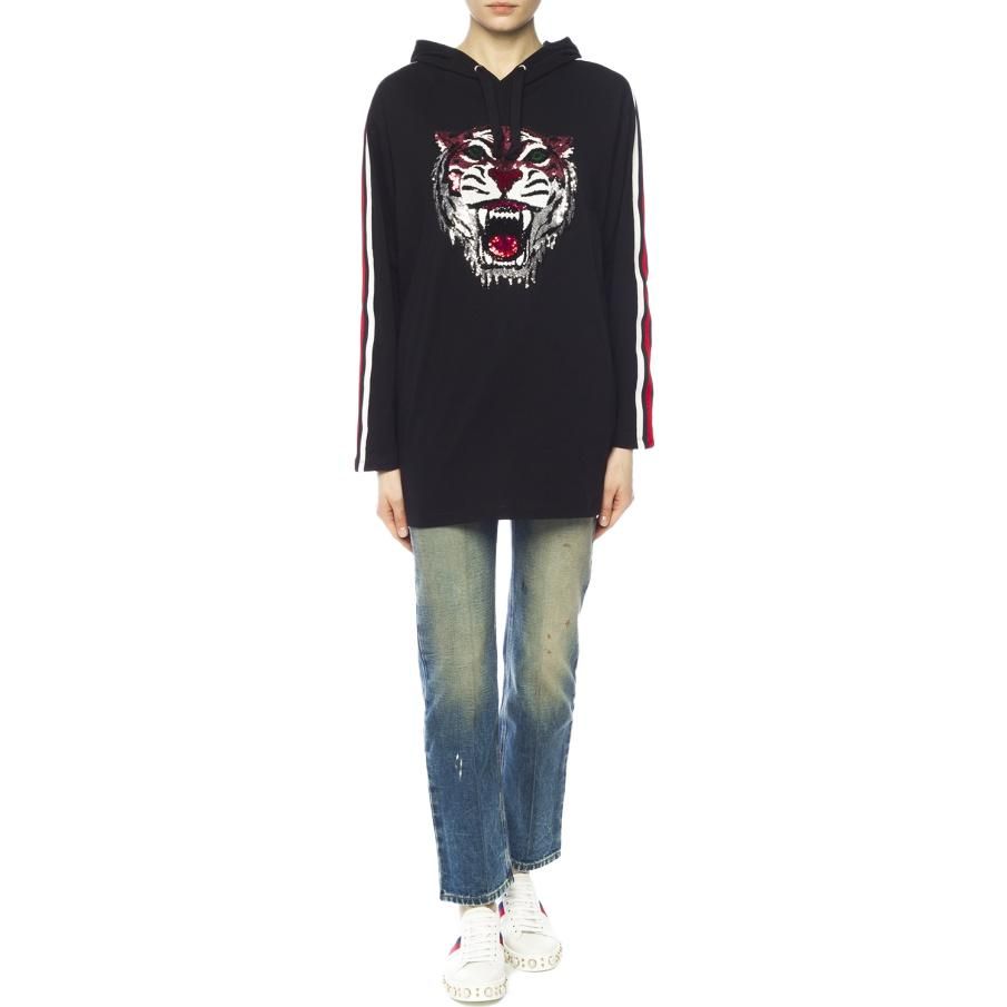 (WMNS) Gucci Sequin Tiger Hooded Sweatshirt 'Black' 502152-X9P60-1082 sold by KicksCrew product image thumbnail 2