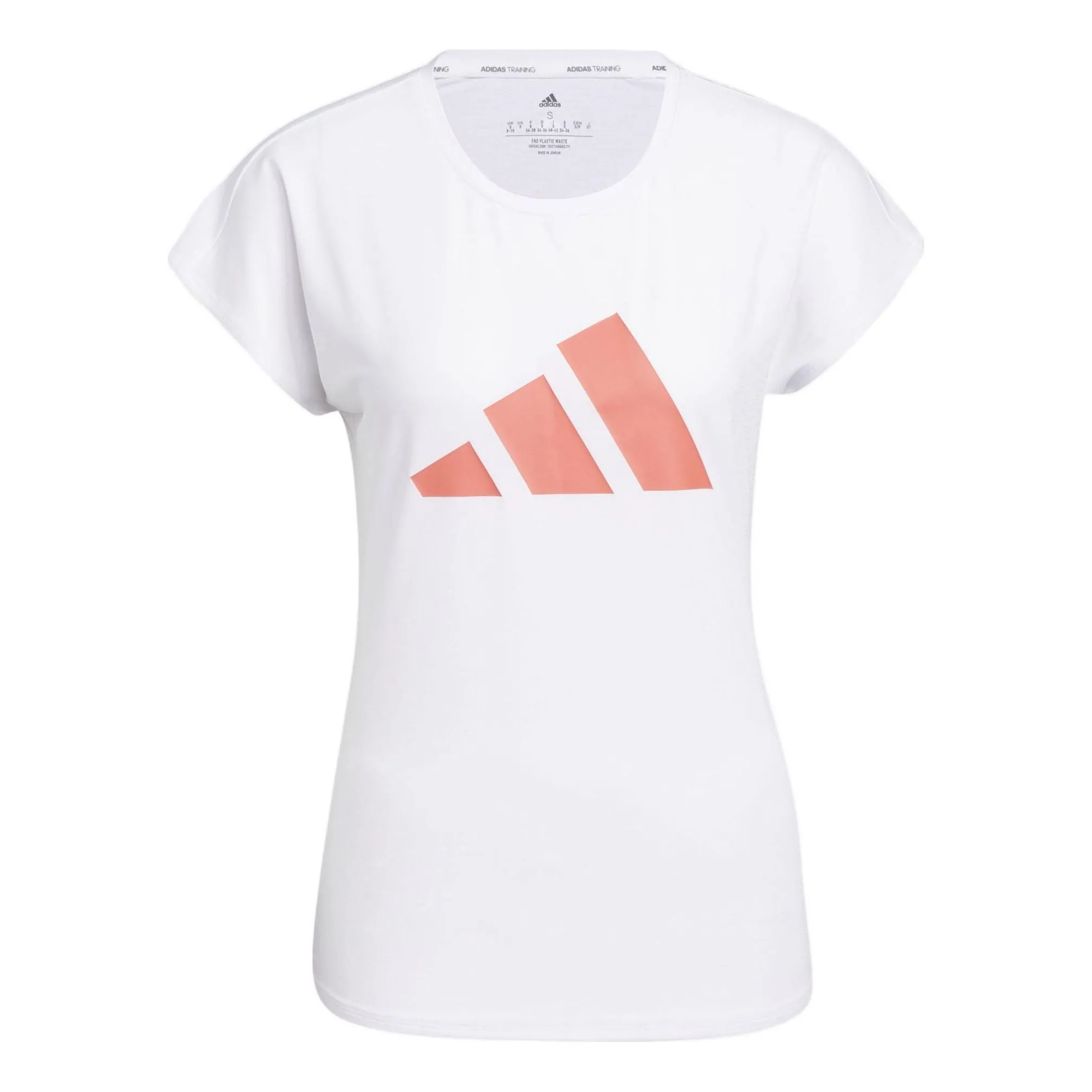 (WMNS) adidas 3-Stripes Training T-Shirt 'White Pink' HD9568 sold by KicksCrew