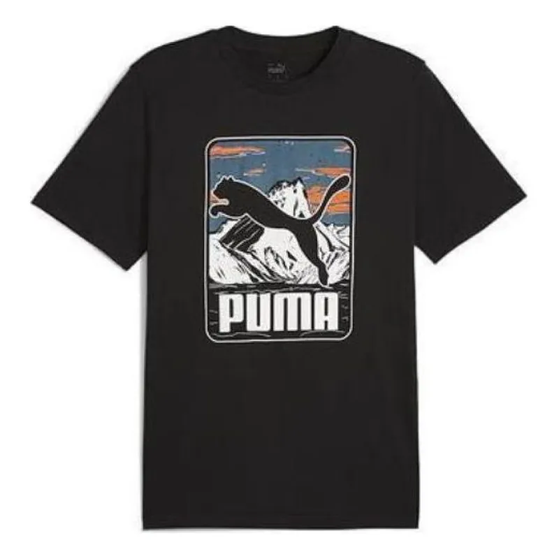 PUMA Graphic Mountain T-shirt 'Black' 684761-01 sold by KicksCrew