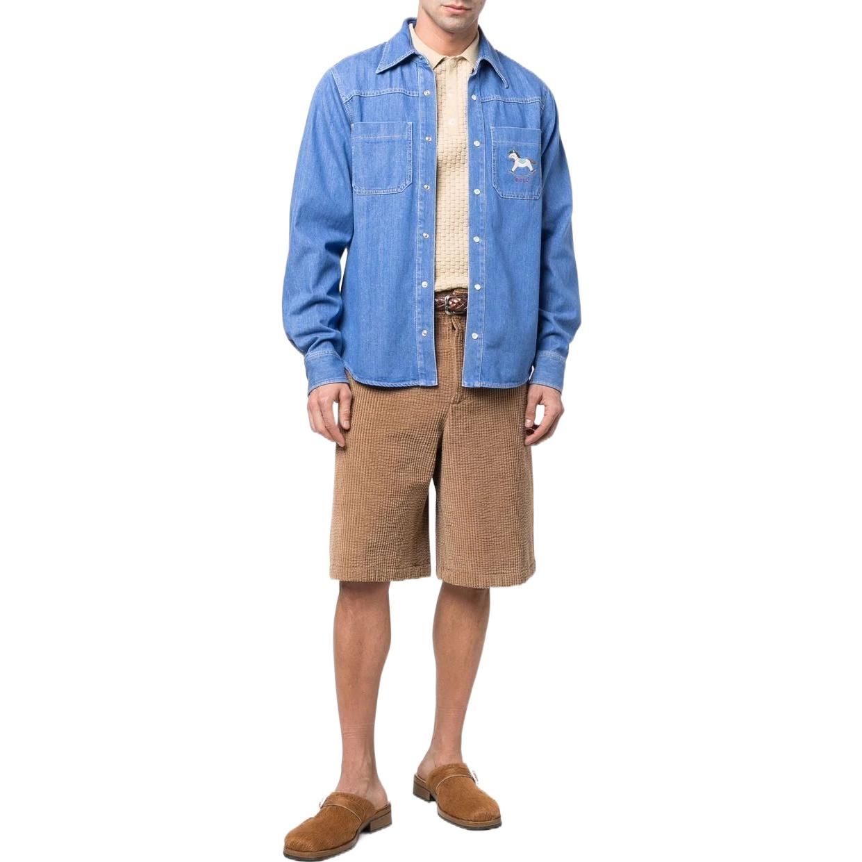 Gucci Rocking Horse Embroidered-Logo Denim Shirt 'Blue' 655703-XDBNZ-4447 sold by KicksCrew product image thumbnail 2