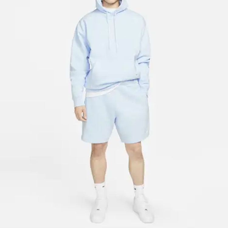 Nike Solo Swoosh Fleece Shorts Logo 'Light Blue' DV3055-441 sold by KicksCrew product image thumbnail 3