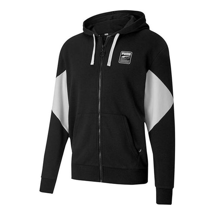 Puma Rebel Full-Zip Jacket 'Black White' 585278-01 sold by KicksCrew